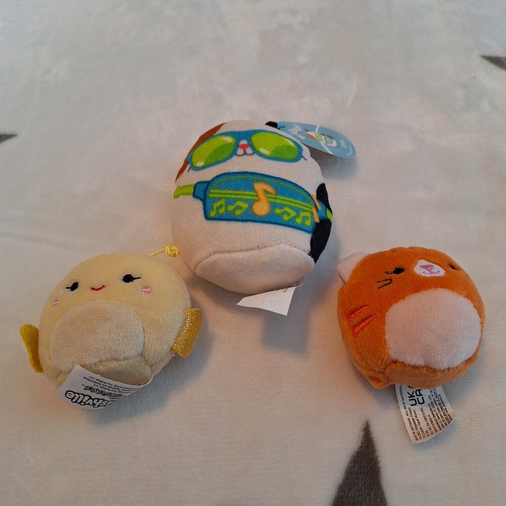 Squishmallow 2 Inch Lot Bundle of 3 Cam NWT Nixie‎ Butterfly And GiGi Tabby Cat